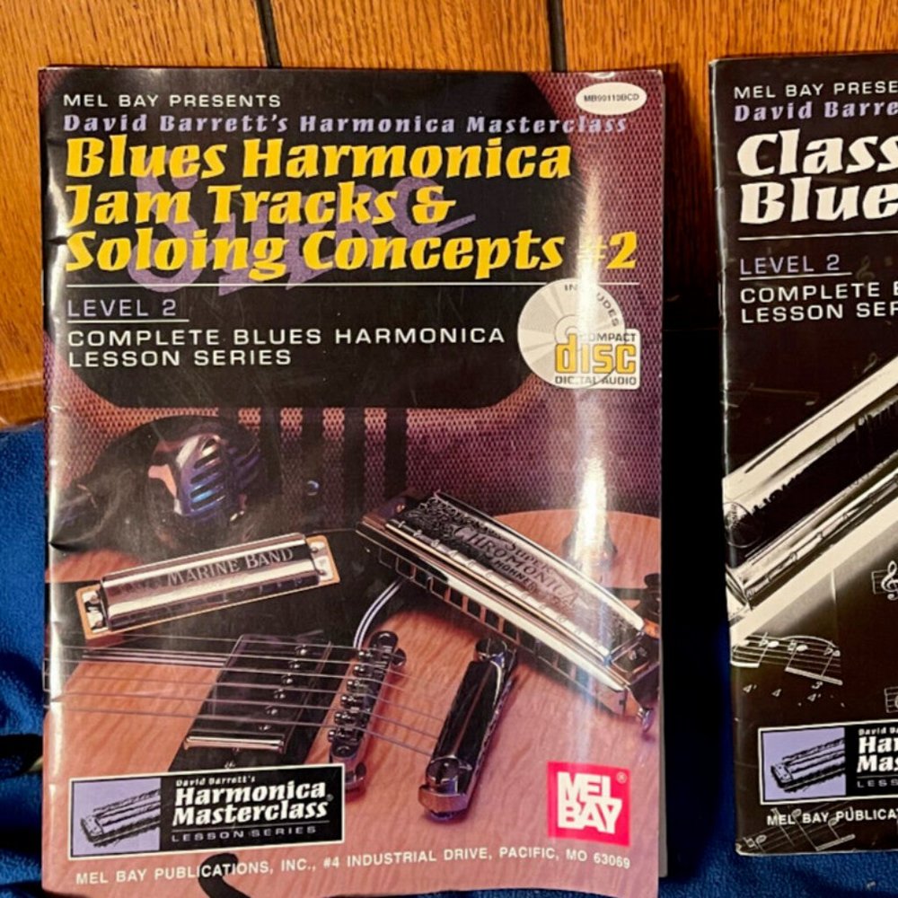 Mel Bay - Blues Harmonica - Classica Chicago Blues Harp - 2 Book - Never Used